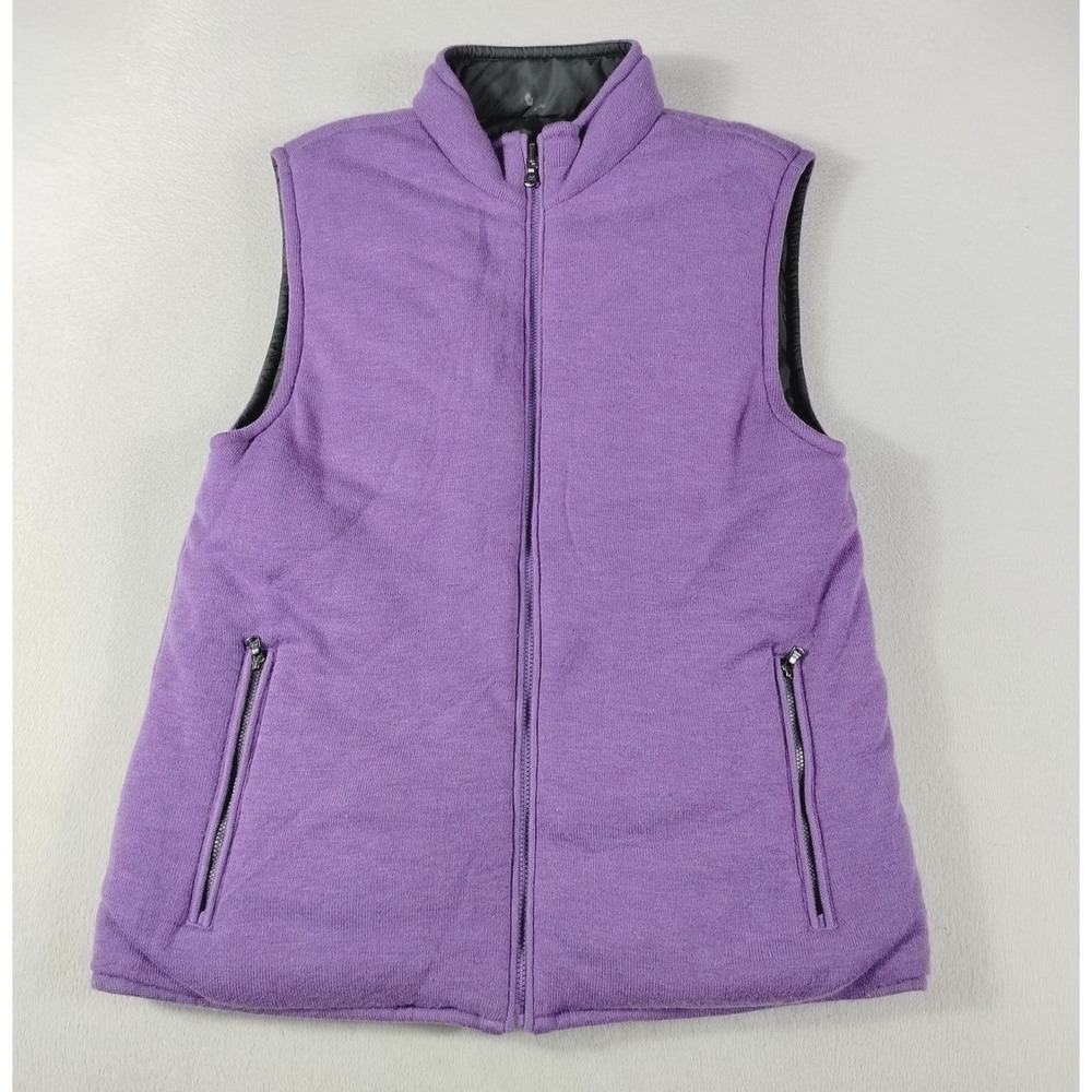 Vineyard Vines Reversible Sweater Vest Mens Medium Purple Wool Insulated Preppy